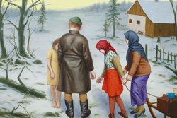 Martin Kuriš, 24. Resettlement, oil on canvas, 280x200cm, 2015
