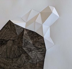 Lisa Pahlke & Matthias Lehmann, Paperdinx 02, Objekt, Tusche auf Papier, gefaltet, 2022