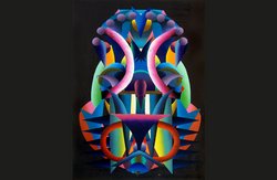 Jens Schubert, PATRONUS 7, 2014, Linoldruck, Unikat, 104 x 76 cm