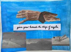 "Mit Worten malen und mit Bildern schreiben" - Zeichnung II, Kurs B - Constanze Böckmann, Shape of Angels, 2022, Collage, 29,7×42 cm.
