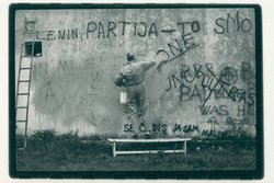 Tomislav Gotovac: Degraffiting, 1990, Courtesy Collection Sarah Gotovac, Tomislav Gotovac Institute, Zagreb