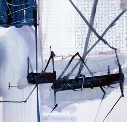 Stefan Voigt, Serie Corso Blatt 1, Mischtechnik a. Papier, 2021