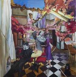 Malerei 1, Kurs A: Zeitebenen in Bildern komponieren Malerei 1, Kurs A: Zeitebenen in Bildern komponieren - Liza Sivakova, Flowers dont bring spring II, Oil on Canvas, 146×145 cm, 2025.